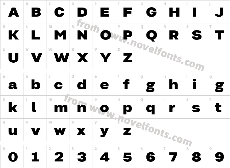 Kommon Grotesk Ext SuperCharacter Map