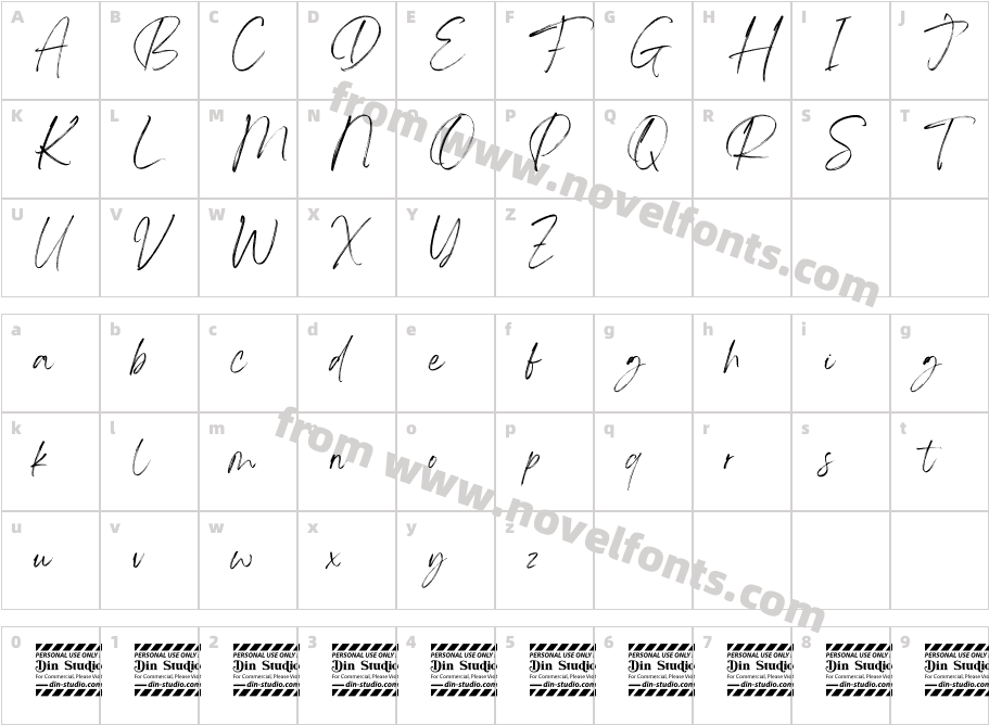 Angella White Personal use fontCharacter Map