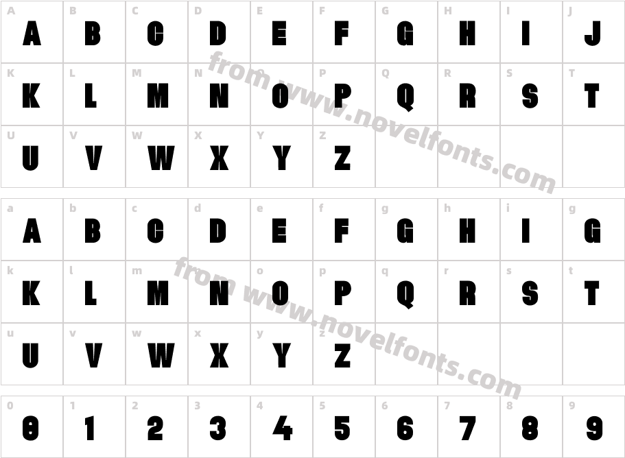 Kontesa Typeface BlackCharacter Map