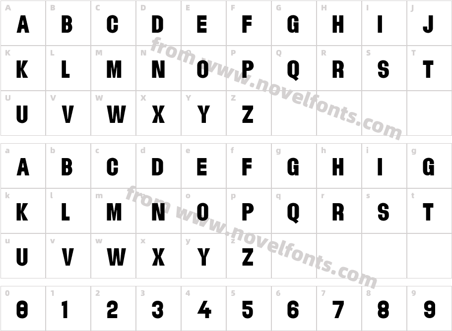 Kontesa Typeface BoldCharacter Map