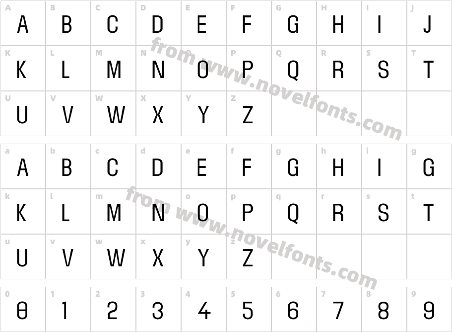 Kontesa Typeface LightCharacter Map