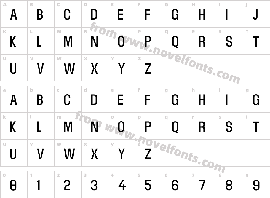 Kontesa Typeface RegularCharacter Map
