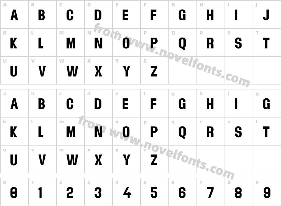 Kontesa Typeface SemiboldCharacter Map