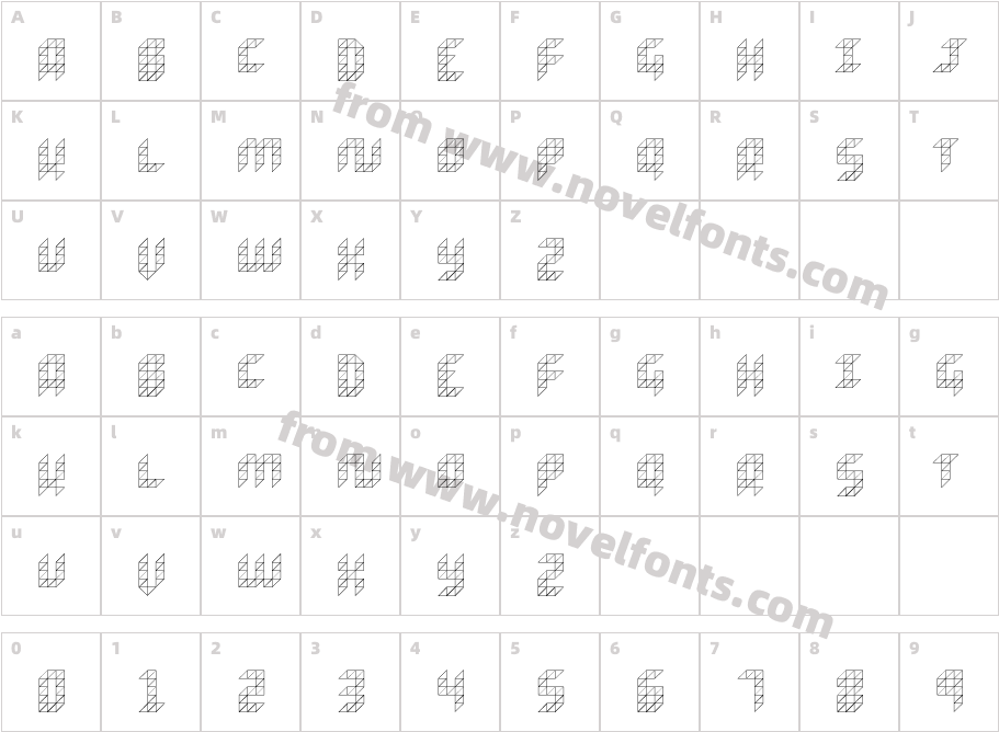 Kosetsu GridCharacter Map