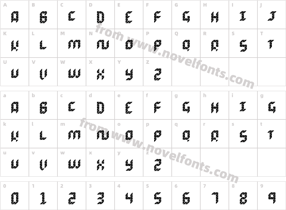 Kosetsu IncisedCharacter Map