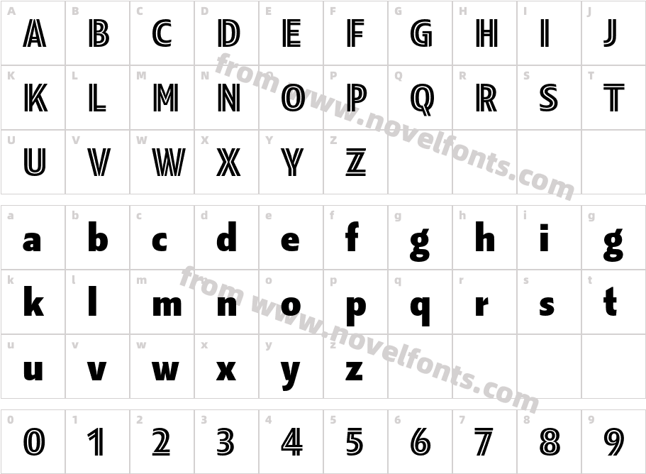 Kranto Semi Cond Black Display InlineCharacter Map