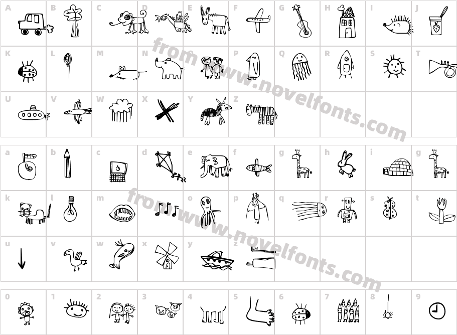 Krikikrak Dingbats RegularCharacter Map