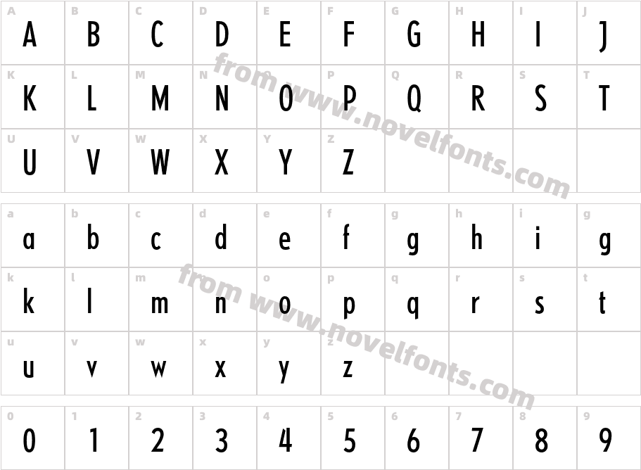 KristallH MfD Pro Condensed MediumCharacter Map
