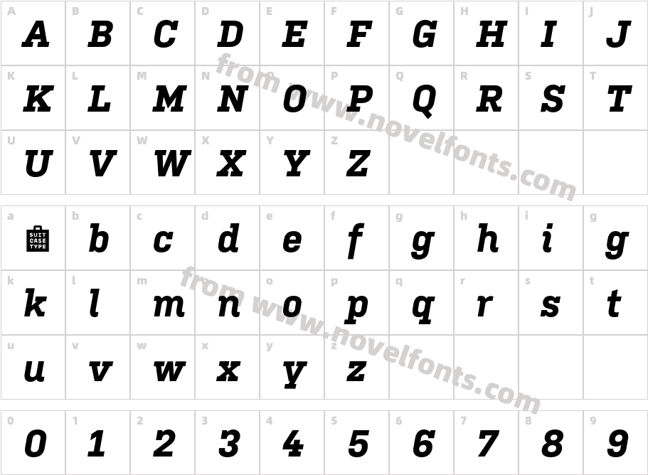 Kulturista TRIAL Bold ItalicCharacter Map