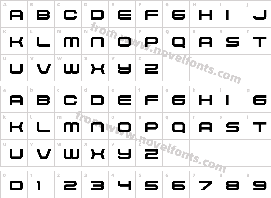 Kurhosia RegularCharacter Map