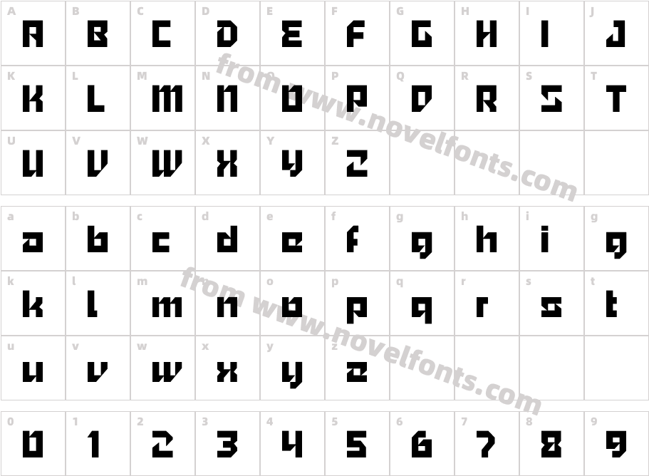 Kvant Trial BoldCharacter Map