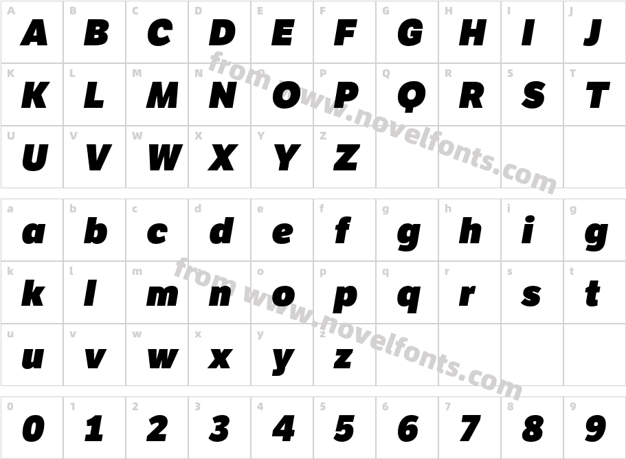 LFT Etica Display Heavy ItalicCharacter Map