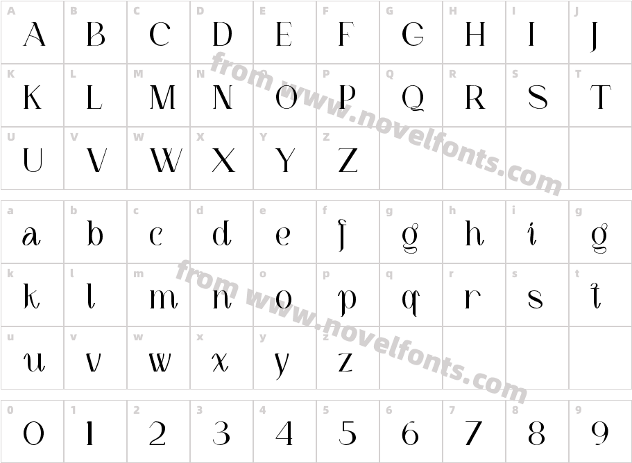 LOUI Sfelligri BoldCharacter Map