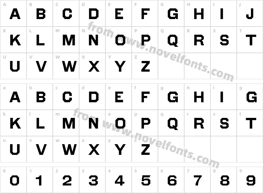 LTC Octic GothicCharacter Map