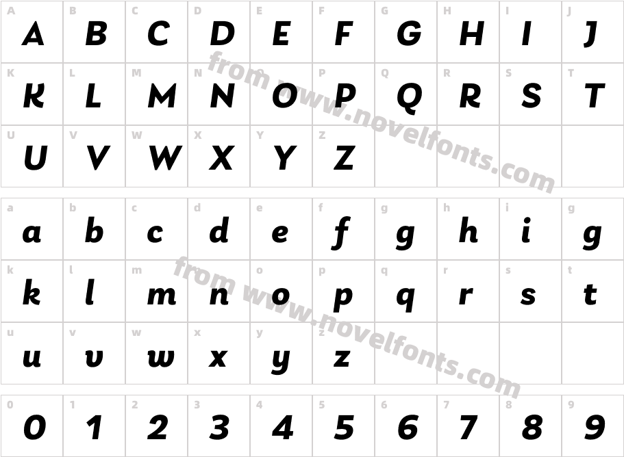 Laca Bold ItalicCharacter Map