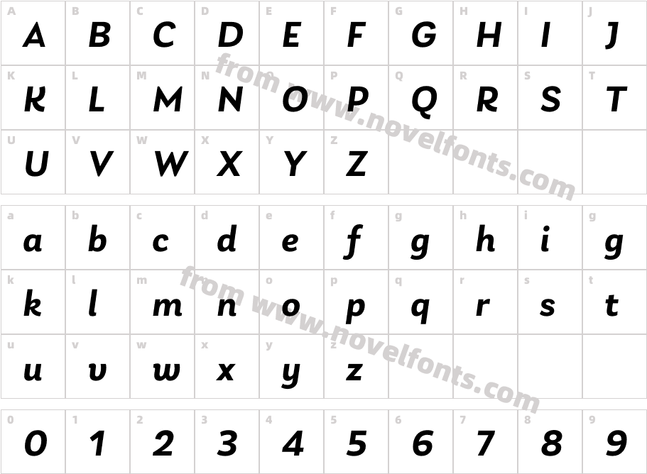 Laca Semibold ItalicCharacter Map