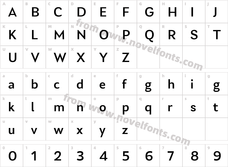 Laca Text MediumCharacter Map