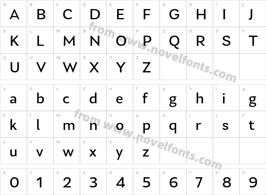 Laca Text RegularCharacter Map
