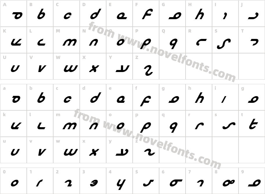 Masterdom Bold ItalicCharacter Map