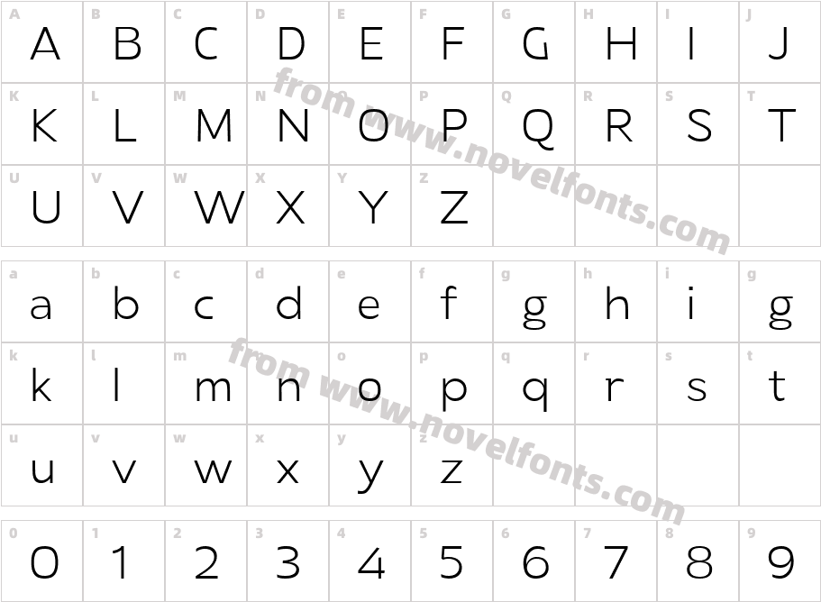 Laire Sans LightCharacter Map