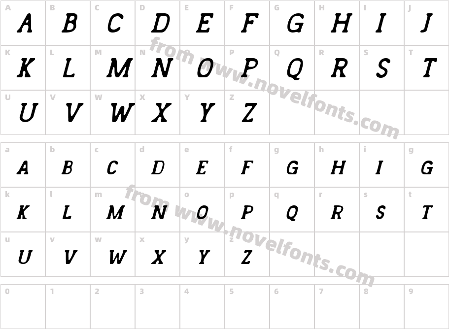 Landster Italic RegularCharacter Map