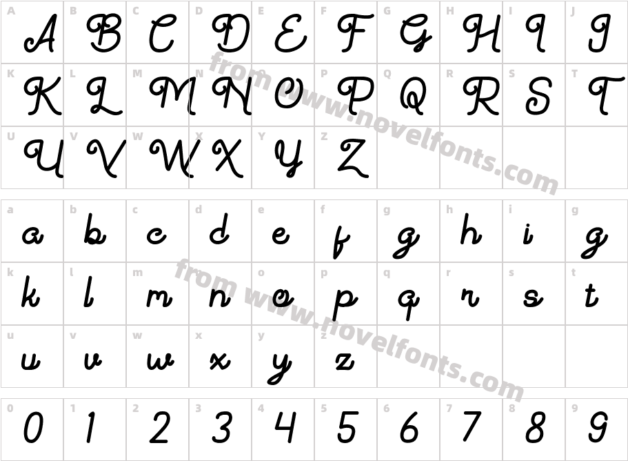 Largetto ItalicCharacter Map
