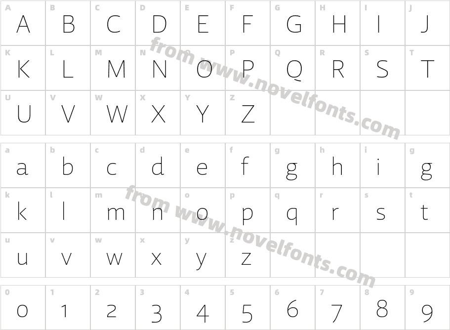 Laski Sans Extra LightCharacter Map
