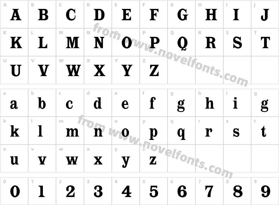 Latin CT Semi CondensedCharacter Map