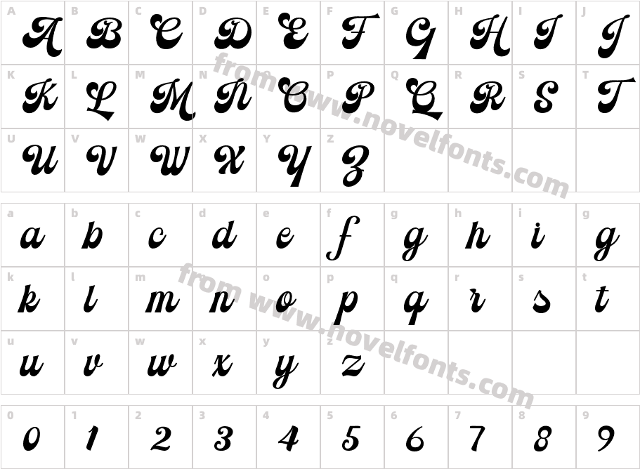 Lavani Script RegularCharacter Map