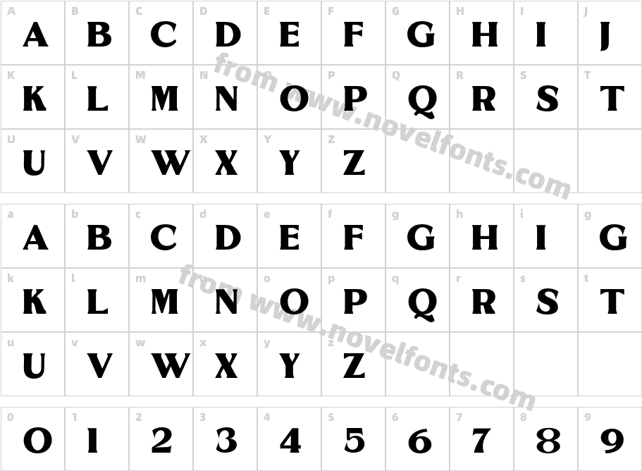 Lavani Serif RegularCharacter Map
