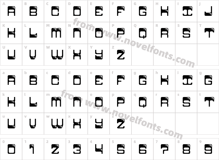 Lavomatic 2000 RegularCharacter Map