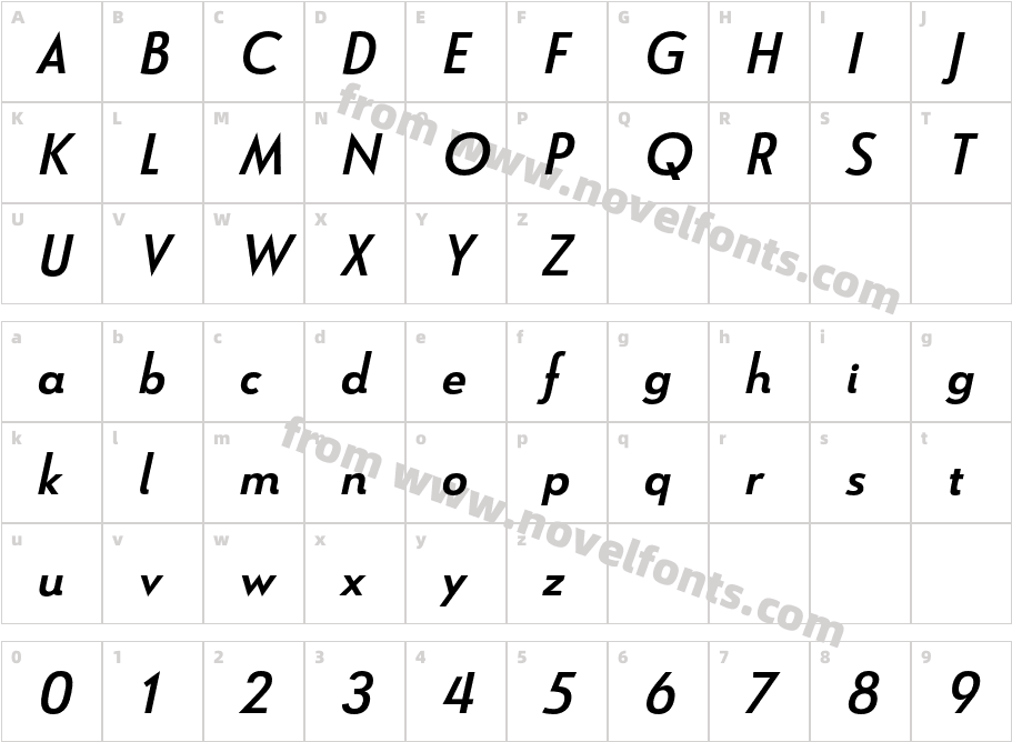 Le Havre Bold ItalicCharacter Map