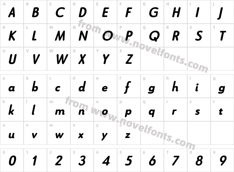 Le Havre Rounded Black ItalicCharacter Map