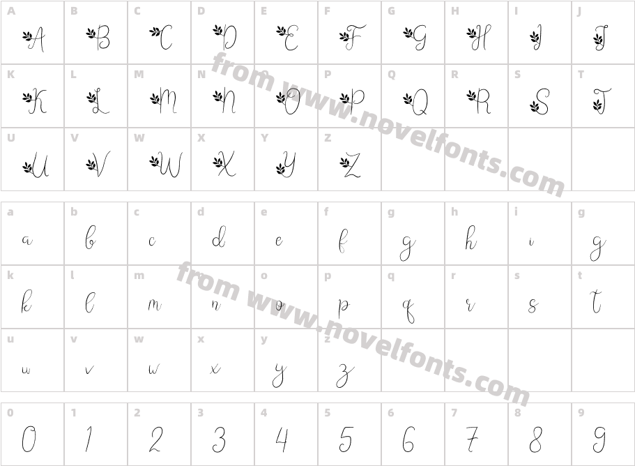 Leafing RegularCharacter Map