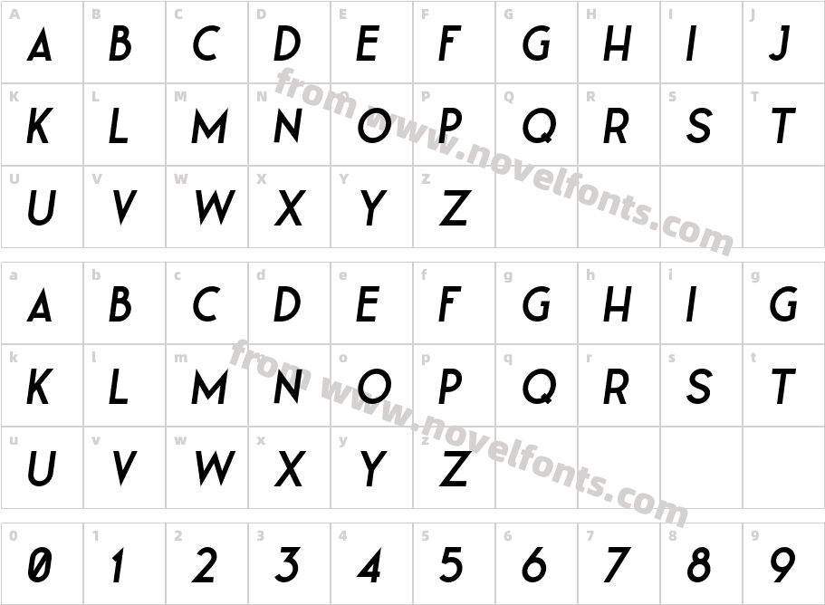 Leaner Bold ItalicCharacter Map