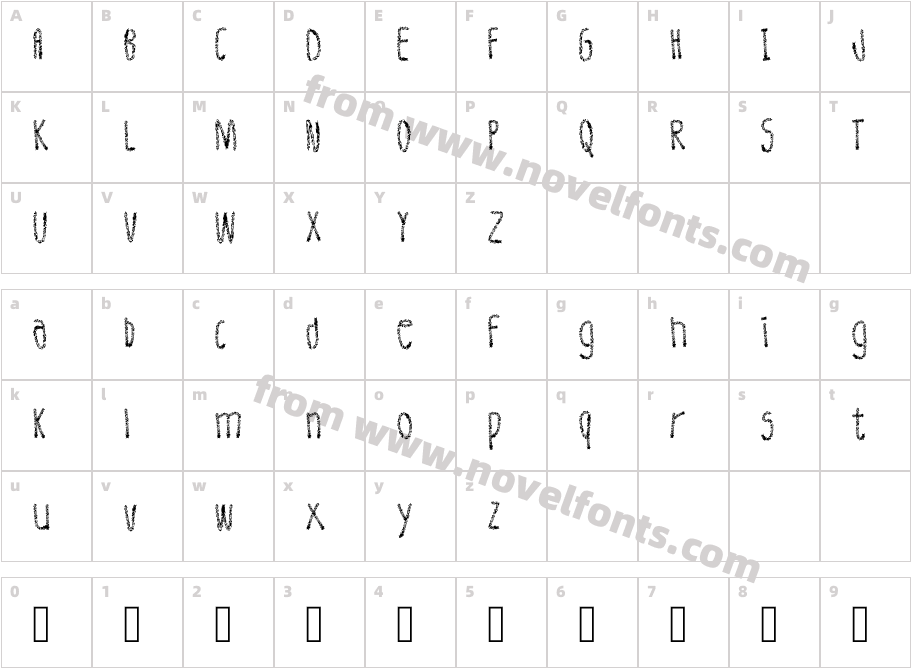 Leather Font RegularCharacter Map
