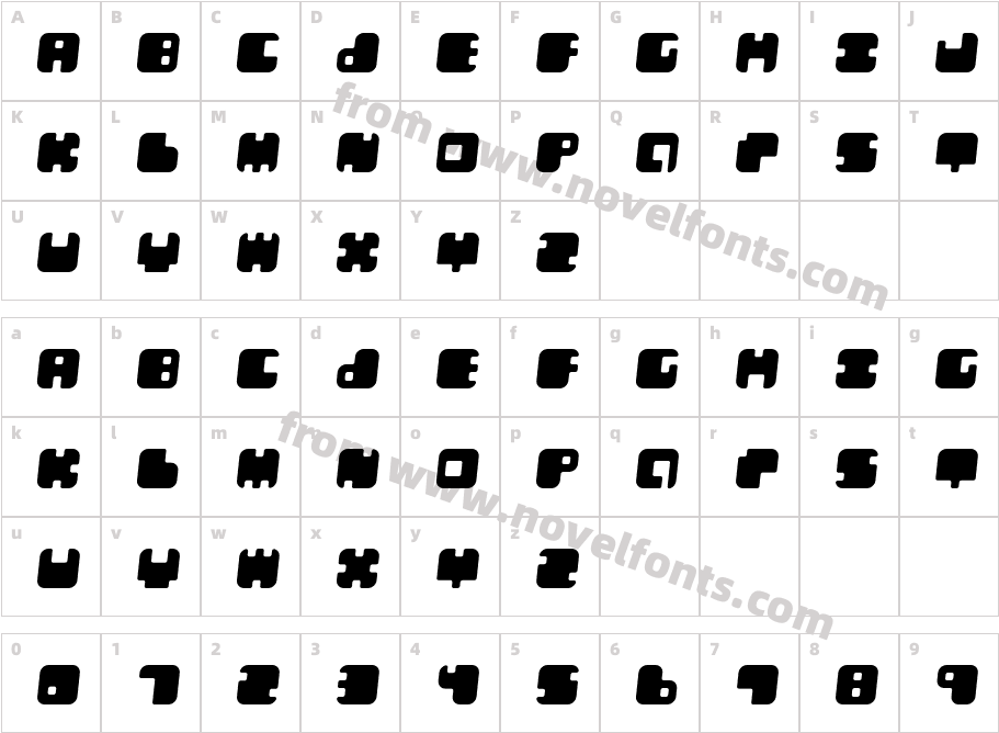 Leben ItalicCharacter Map