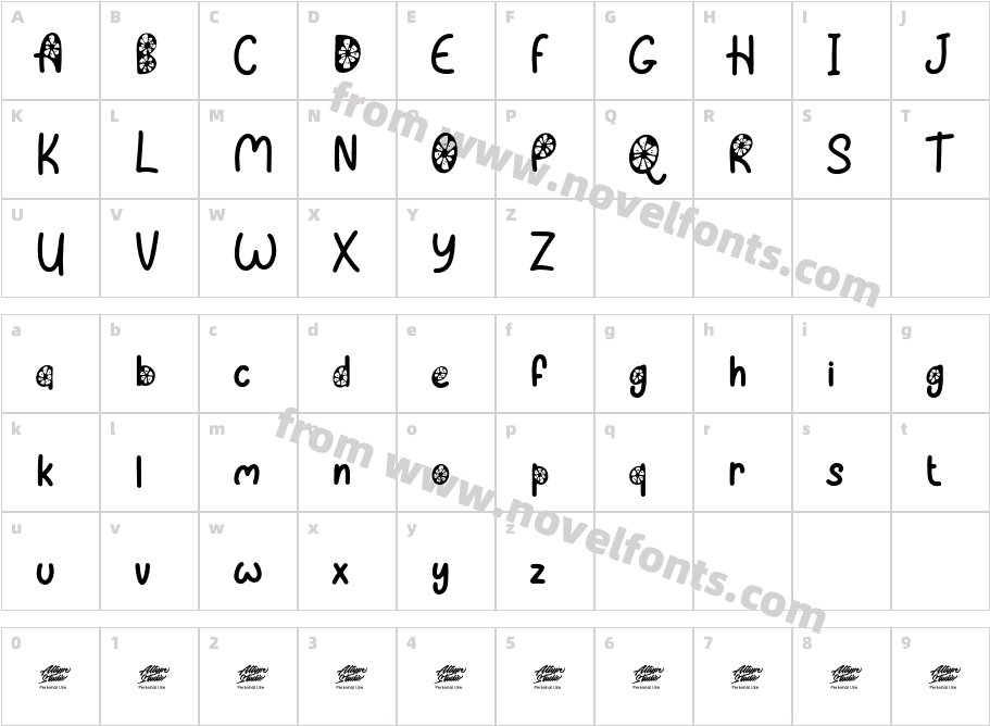 Lemon Press Display Personal UseCharacter Map