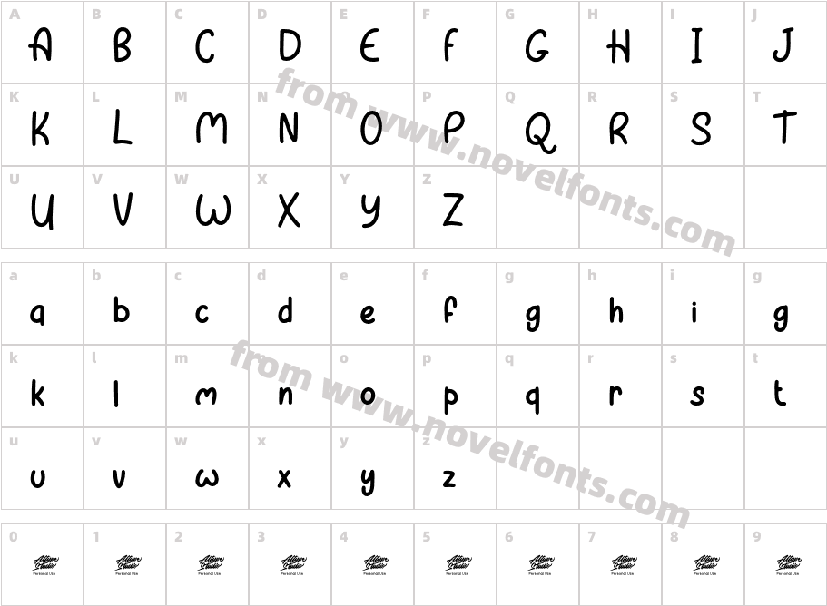 Lemon Press Personal UseCharacter Map