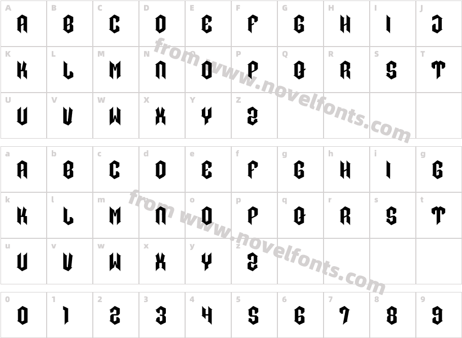 Lemorand RegularCharacter Map