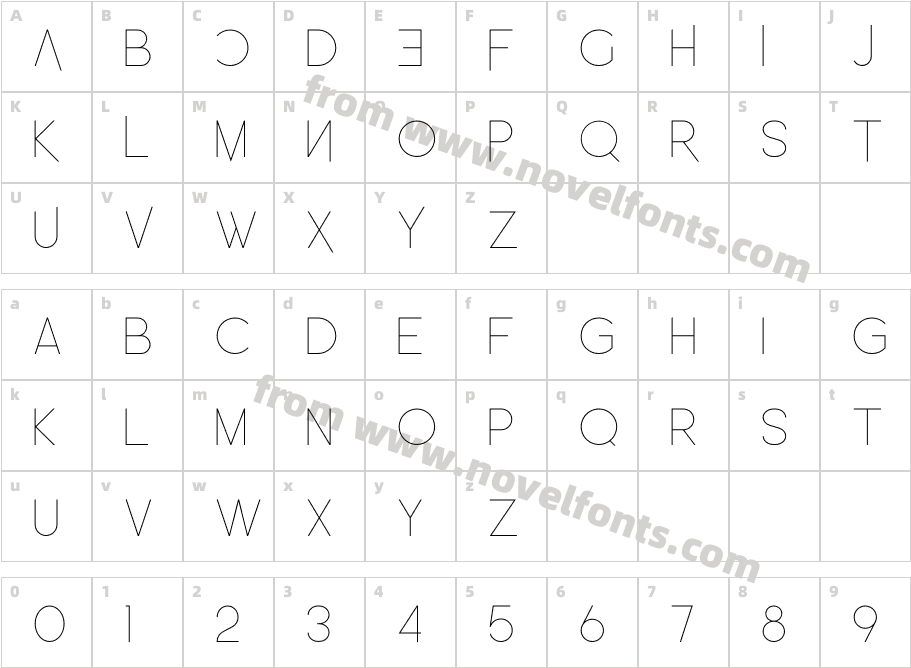 Leo Sans Pro ThinCharacter Map