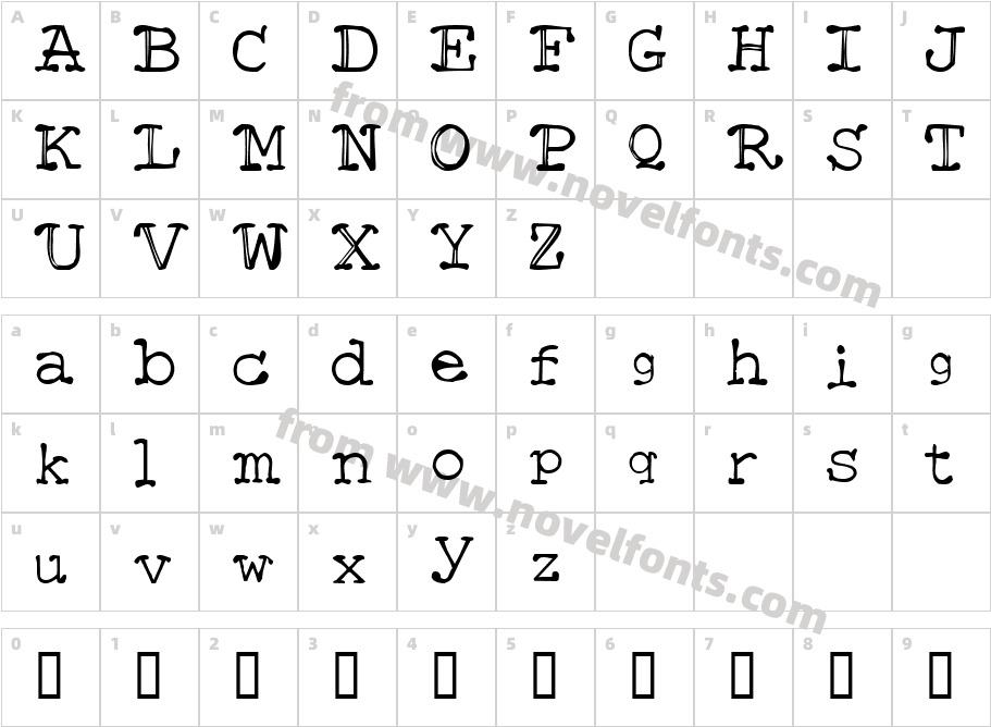 Mattfont  ObliqueCharacter Map