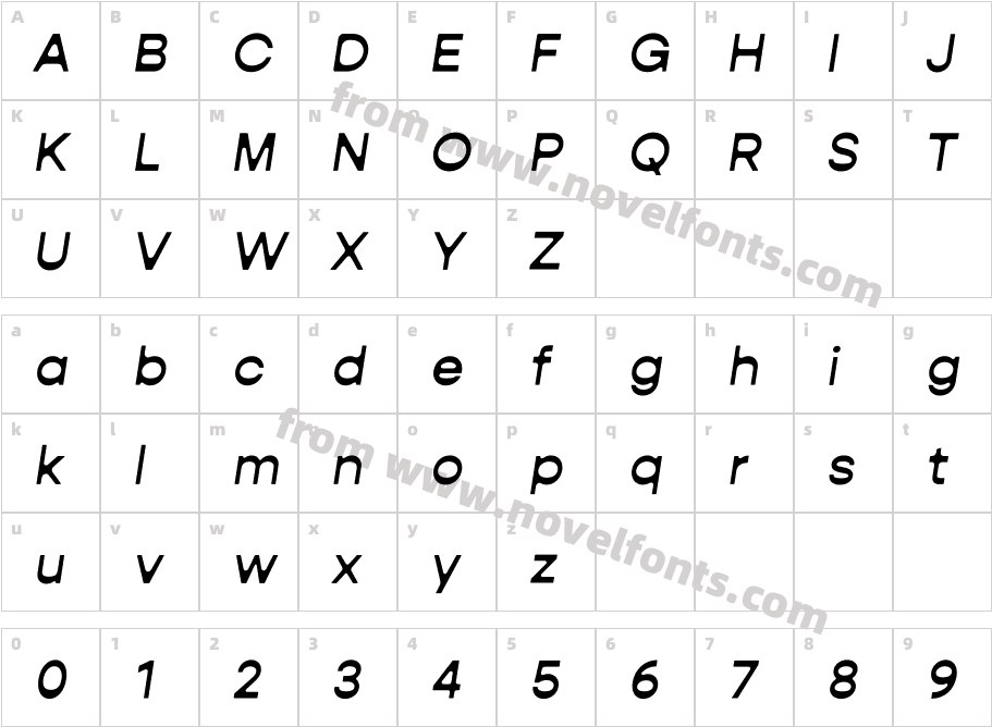 Libra Light ItalicCharacter Map