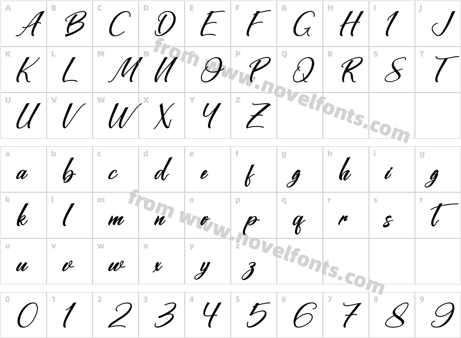 Lightmoon ItalicCharacter Map