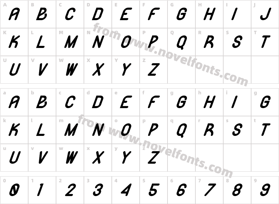 Likeguard Bold ItalicCharacter Map