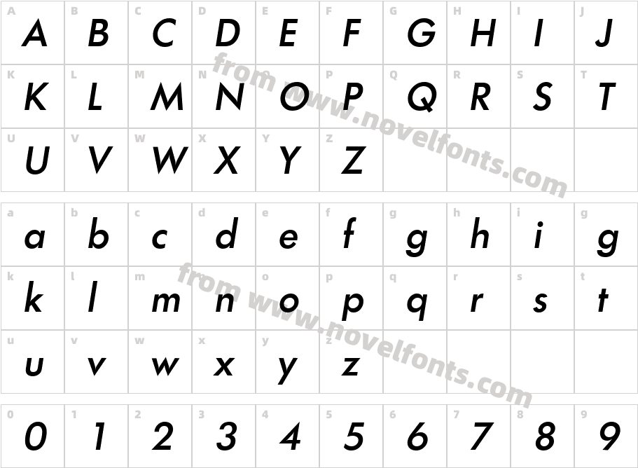 Limerick Serial Medium Regular ItalicCharacter Map