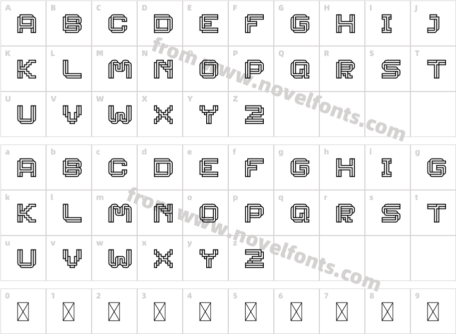LineeDEMO RegularCharacter Map