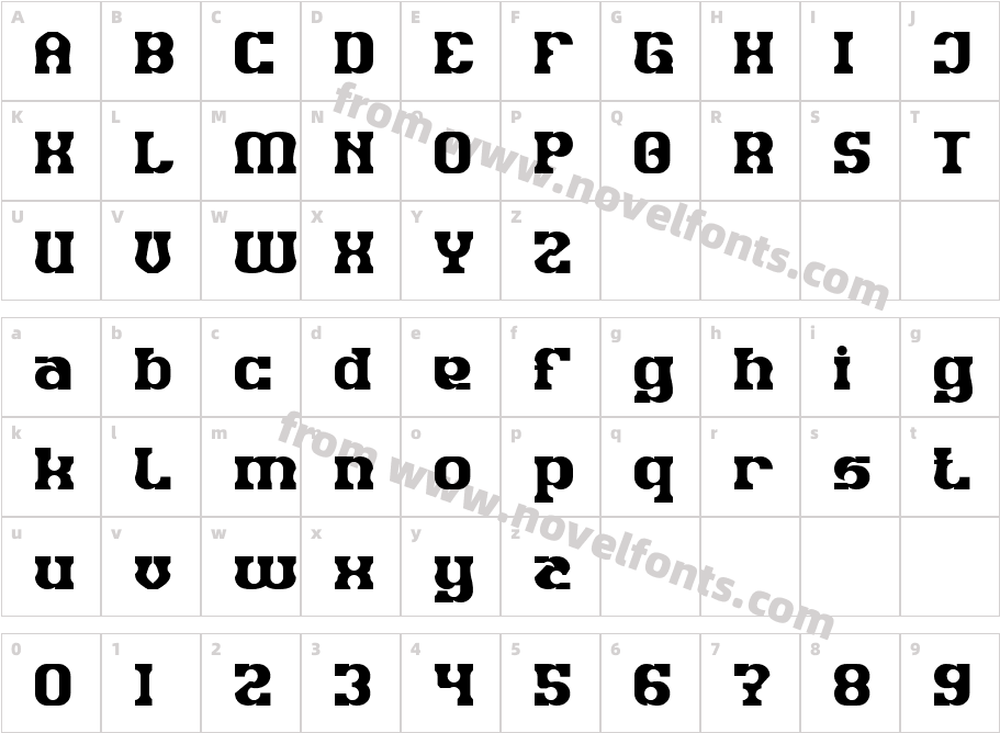 Lion Heart BoldCharacter Map