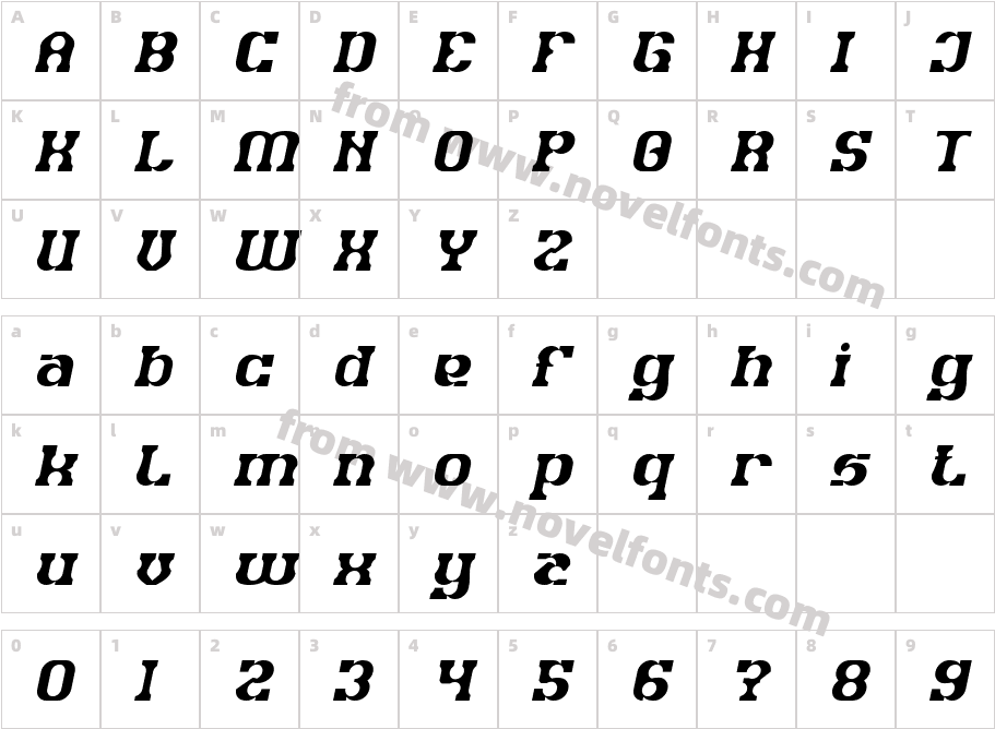 Lion Heart ItalicCharacter Map