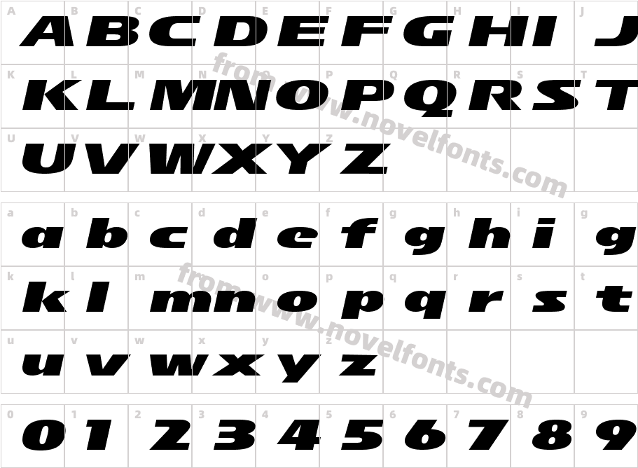 Maximum Line SpeederCharacter Map